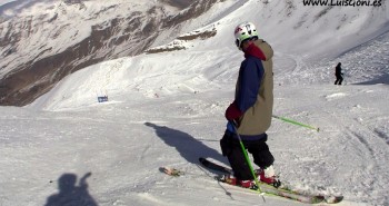 Luis Goñi llegando al snowpark Cerler