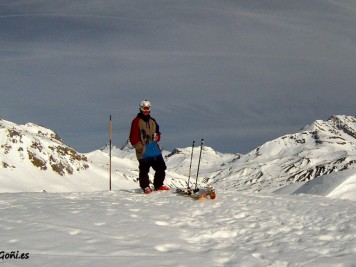 Luis Goñi descansando Snowpark